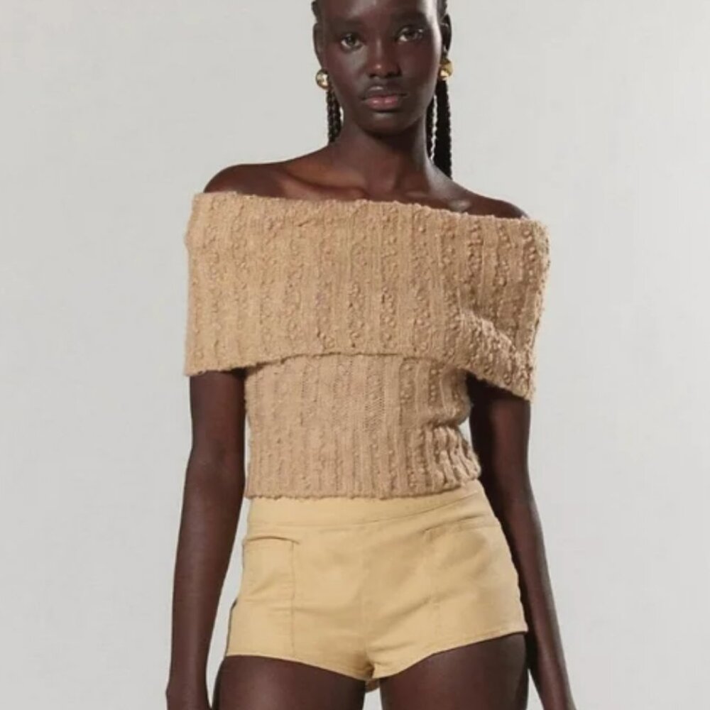 NWOT Silence + Noise Starlet Off-The-Shoulder Knit Top